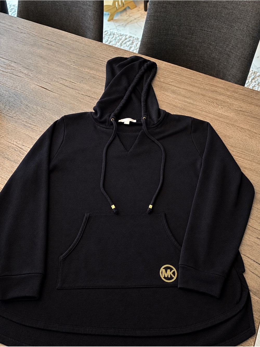 Michael Kors Black Hoodie with Gold MK Logo